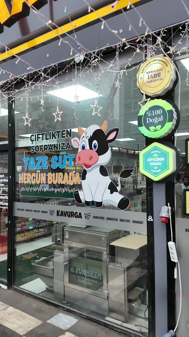 Kavurga mağaza girişi: çiftlikten sofranıza taze süt